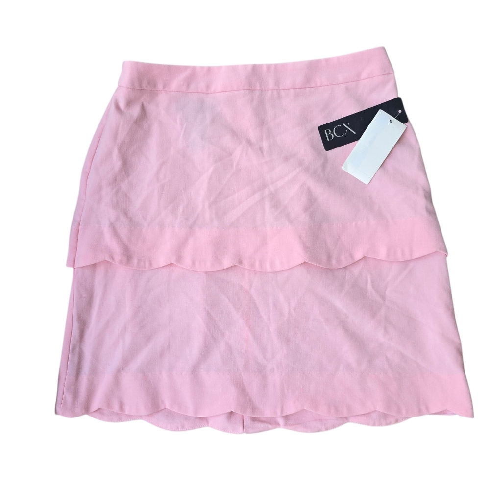 BCX Pink Layered Women's Skirt Mini Size 3 NWT